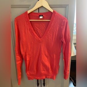 Jcrew Salmon color V neck Cotton Sweater